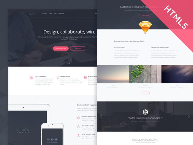 Responsive HTML5 One Page Website Template