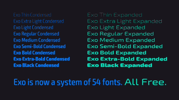 5.Exo Condensed and Expanded free font